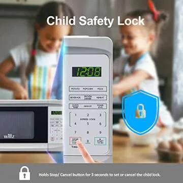 Willz Countertop Small Microwave Oven, 6 Preset Cooking Programs Interior Light LED Display 0.7 Cu.Ft 700W White WLCMD207WE-07