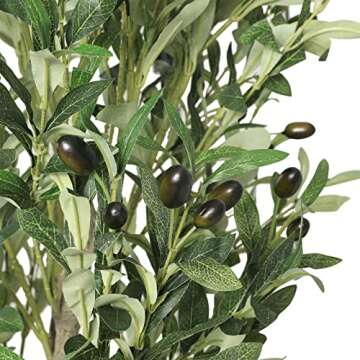VIAGDO Artificial Olive Tree 6.23ft Tall Fake Potted Olive Silk Tree for Home Office Living Room Dec...