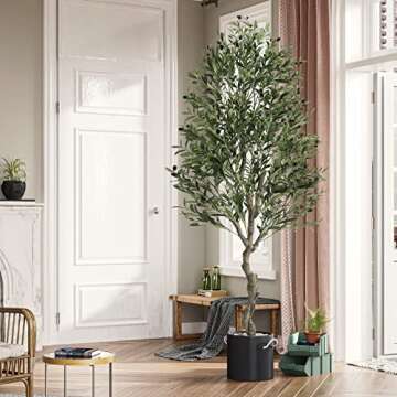VIAGDO 6.23ft Artificial Olive Tree - Lifelike Decor