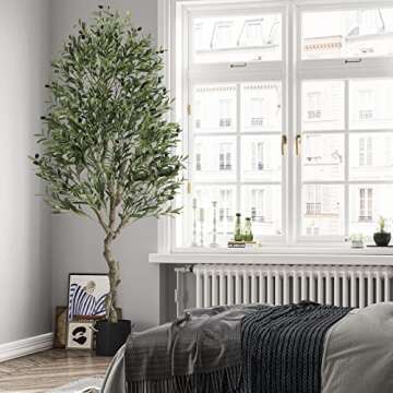 VIAGDO 6.23ft Artificial Olive Tree - Lifelike Decor