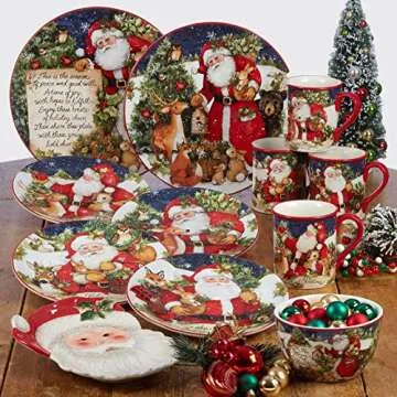 Certified International Magic of Christmas Santa 16 oz. Mugs, Set of 4, 4 Count (Pack of 1), Multicolored