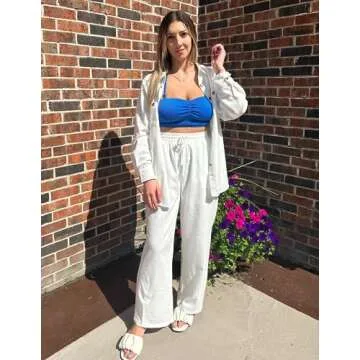 Stylish Zeagoo Women 2 Piece Linen Summer Set