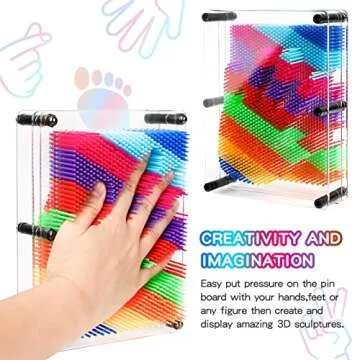 3D Pin Art Toy, Pin Art Board Pin Art Toy for Kids, Sensory Toys for Age 3, 4, 5, 6, 7, 8, 9, 10+ Years Old Kids Boys Girls, Toddler Toys Birthday Gifts Baby Girl Boy Gifts Fidget Toys(Multicolor)