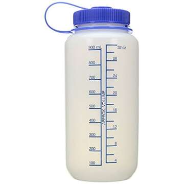 Nalgene Outdoor HDPE Wide Mouth BPA-Free Water Bottle, Plastic, 32 oz ,Blue