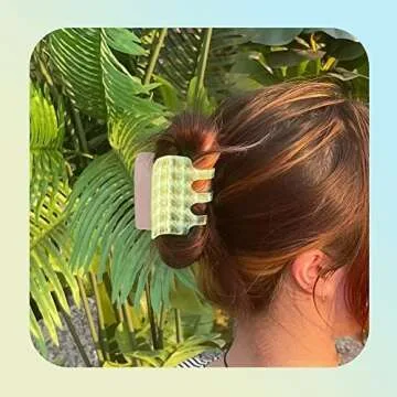 NAISIER Hair Clips For Thick Hair, Hair Jaw Clip Tortoise Shell Hair Clips,Square Hair Claw Clips 2.7 inch Girls Checkered Hair Clips,Beautiful Hair Accessories for Girls and Women.(Glitter 3pcs）