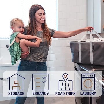 CleverMade Collapsible Laundry Tote 2PK - Space-Saving & Sturdy