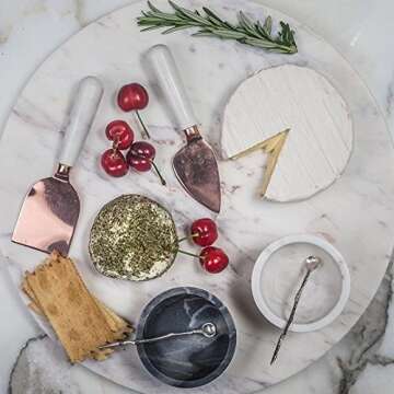 Couleur Nature Caravan Collection Marble Cheeseboard, 14" Round