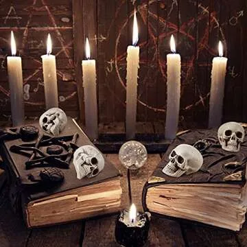 Boao 10 Pieces Halloween Skeleton Head Small Mini Skulls for Halloween Party Decoration Props, Table Decor