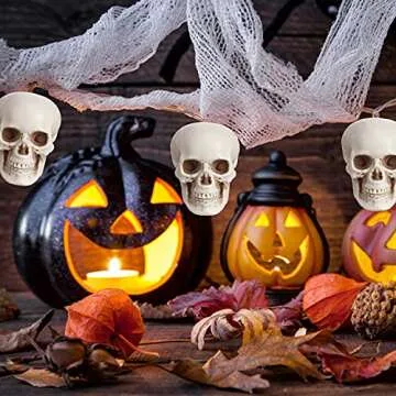 Boao 10 Pieces Halloween Skeleton Head Small Mini Skulls for Halloween Party Decoration Props, Table Decor