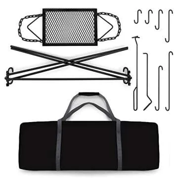 Bruntmor Grill Swing Campfire Cooking Stand Adjustable Portable