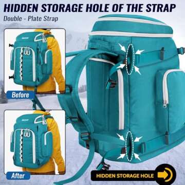 Durable RESVIN Ski Boot Bag 65L Waterproof Backpack