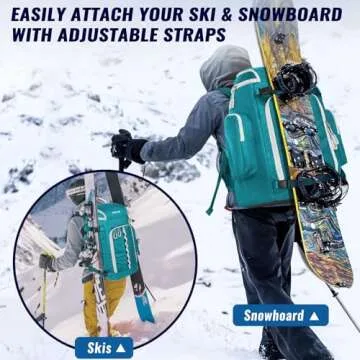 Durable RESVIN Ski Boot Bag 65L Waterproof Backpack