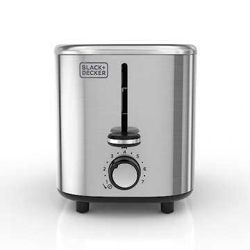 BLACK+DECKER® 2-Slice Toaster with 7 Toast Shade Settings, Extra-Wide Slots for Bagels, Stainless S...