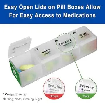 Medcenter FSA HSA Eligible Monthly Pill Box Organizer, 4 Times a Day, Large 31 Daily Pill Cases with Compartments for Vitamins, Supplements, Medication, 31 Day Pill Organizer