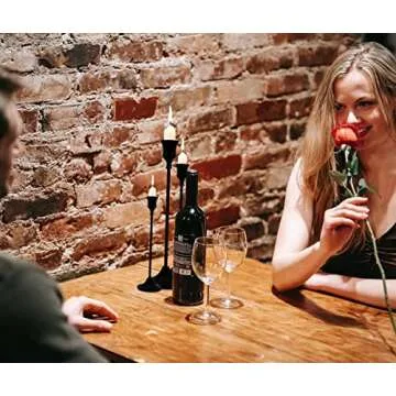 Matte Black Taper Candle Holder Set of 6, Tall Candlestick Holders, Metal Vintage Candle Stickers Long Holder Set, Pillar Decorative Candle Holder Fits 3/4 Inch Candle for Wedding, Dinner, Party…