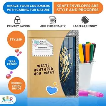 ABC Brown Kraft Bubble Mailer Envelopes 6 x 9 Inch. 25 Pack of Kraft Paper Mail Padded Envelopes Self Seal. Opaque Kraft Mailers. Water-Resistant Padded Mailing Envelopes for Jewelry, Cosmetics