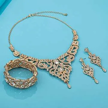 Elegant Wedding Jewelry Sets with Earrings and Bracelets
