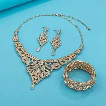 Elegant Wedding Jewelry Sets with Earrings and Bracelets