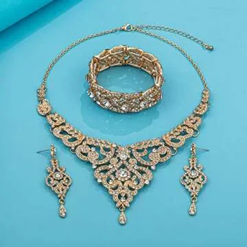 Elegant Wedding Jewelry Sets with Earrings and Bracelets