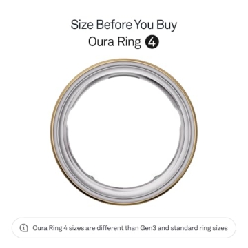 Oura Ring 4 Gold Size 8 Smart Sleep Tracker with Sizing Kit