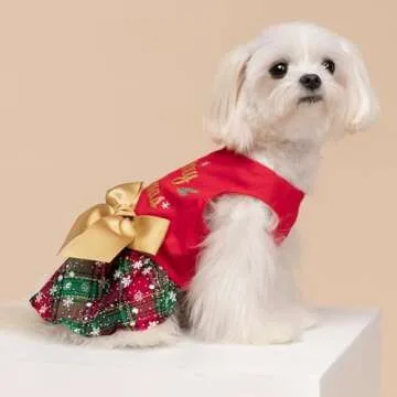 Fitwarm Merry Woofmas Cotton Dog Holiday Dress