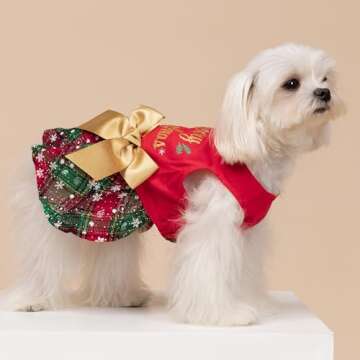 Fitwarm Merry Woofmas Cotton Dog Holiday Dress