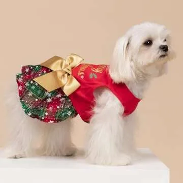 Fitwarm Merry Woofmas Cotton Dog Holiday Dress