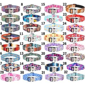 Moonpet Personalized Custom Customized Dog Collar with Engraved ID Tag Name Plate and Phone Number/H...