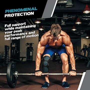 POWERLIX Leg Sleeve - Best Knee Brace for Leg Pain for Men & Women Knee Support for Running, Basketball, Volleyball, Weightlifting, Gym, Workout, Sports Please Check Sizing Chart