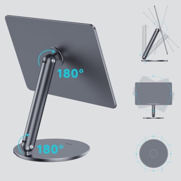 BENKS Magnetic iPad Stand, Infinity Pro 360° Rotating iPad Mount, Foldable Portable Tablet Holder, Adjustable Rotating Table Stand for Apple iPad Pro 11" 1st/2nd/3rd/4th Gens, iPad Air 11" 6th/5th/4th
