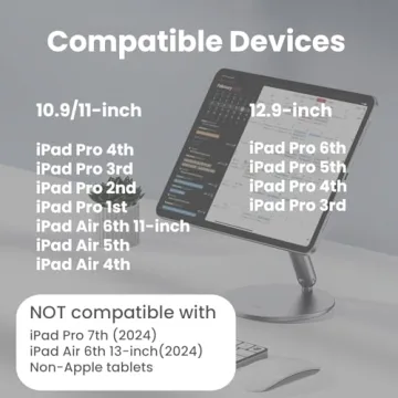 BENKS Magnetic iPad Stand, Infinity Pro 360° Rotating iPad Mount, Foldable Portable Tablet Holder, Adjustable Rotating Table Stand for Apple iPad Pro 11" 1st/2nd/3rd/4th Gens, iPad Air 11" 6th/5th/4th