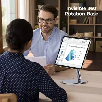 BENKS Magnetic iPad Stand, Infinity Pro 360° Rotating iPad Mount, Foldable Portable Tablet Holder, Adjustable Rotating Table Stand for Apple iPad Pro 11" 1st/2nd/3rd/4th Gens, iPad Air 11" 6th/5th/4th