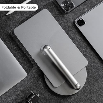 BENKS Magnetic iPad Stand, Infinity Pro 360° Rotating iPad Mount, Foldable Portable Tablet Holder, Adjustable Rotating Table Stand for Apple iPad Pro 11" 1st/2nd/3rd/4th Gens, iPad Air 11" 6th/5th/4th