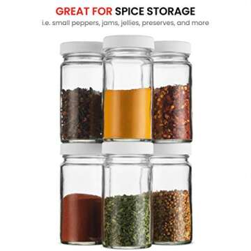 Paksh Novelty Small Glass Mason Jars 4 Oz Mini Jars Full-Width Mouth, BPA Free Plastic Airtight Lid, For Jam, Jelly, Dressings, Crafts, Spices, Food Storage, Wedding favors, Decorating Jar (24 Pack)