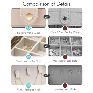 Vlando Travel Jewelry Case - Stylish Portable Jewelry Organizer