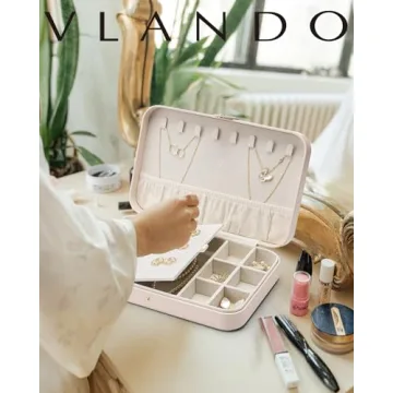 Vlando Travel Jewelry Case - Stylish Portable Jewelry Organizer
