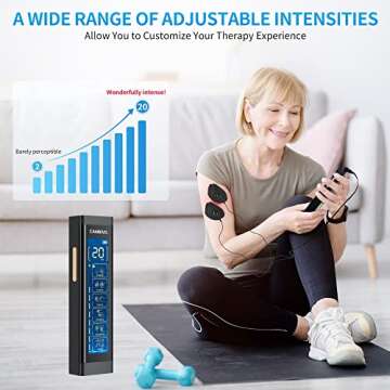 CAMBIVO TENS Unit Muscle Stimulator 24 Modes, Dual Channel Muscle Stimulator for Pain Relief Therapy, Mini Electric Stimulator Physical Therapy with 10 Pads