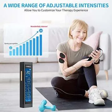 CAMBIVO TENS Unit Muscle Stimulator 24 Modes, Dual Channel Muscle Stimulator for Pain Relief Therapy, Mini Electric Stimulator Physical Therapy with 10 Pads