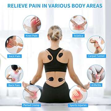 CAMBIVO TENS Unit Muscle Stimulator 24 Modes, Dual Channel Muscle Stimulator for Pain Relief Therapy, Mini Electric Stimulator Physical Therapy with 10 Pads