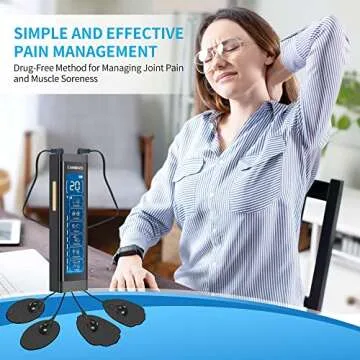 CAMBIVO TENS Unit Muscle Stimulator 24 Modes, Dual Channel Muscle Stimulator for Pain Relief Therapy, Mini Electric Stimulator Physical Therapy with 10 Pads