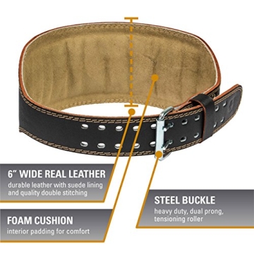 Harbinger Padded Leather Weightlifting Belt for Optimal Support