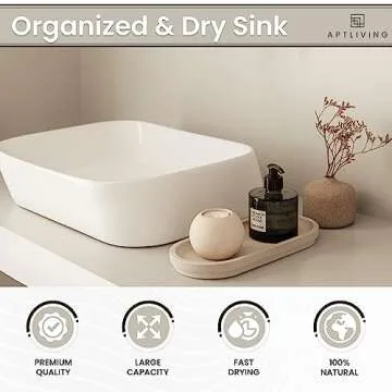 Diatomaceous Earth Sink Caddy Kitchen Sink Organizer - Fast Drying Kitchen Sink Caddy - Instant Dry Kitchen Sink Sponge Holder Bathroom