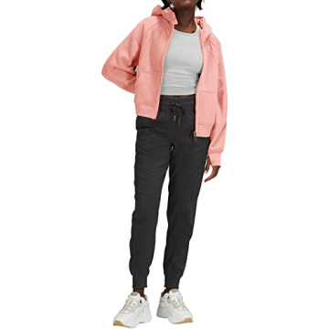 LASLULU Women's Fuzzy Cropped Zip-Up Hoodie for Stylish Comfort