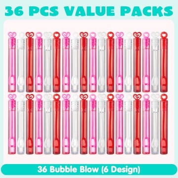 JOYIN 36 Valentines Mini Bubble Maker Wands for Kids