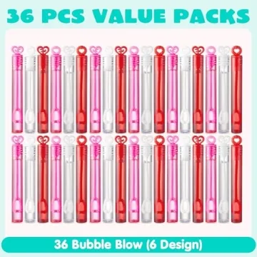 JOYIN 36 Valentines Mini Bubble Maker Wands for Kids