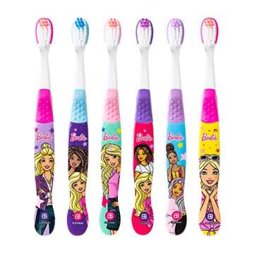 Brush Buddies 6 Pack Barbie Toothbrushes for Kids, Children's Toothbrushes, Soft Bristle Toothbrushe...