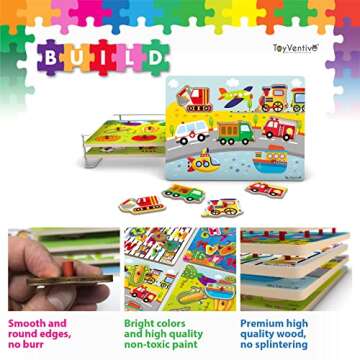 Engaging Wooden Peg Toddler Puzzles Set for Kids