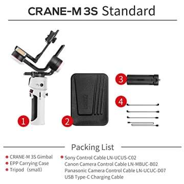 Zhiyun Crane M3S Handheld Gimbal 3-Axis Stabilizer All in One Design for Mirrorless Cameras Like Son...