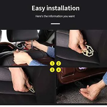 Appleya Leather Car Seat Back Organizer Tray Travel Car Storage Organizer Pad Bag with Foldable Table Car Trash Can Auto Accessories (Color : Beige)