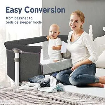 ALVOD Baby Bassinet - Adjustable Bedside Sleeper for Infants